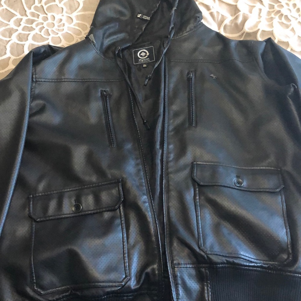 LRG faux leather bomber jacket